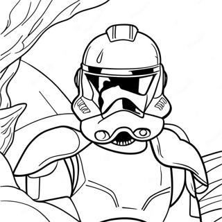 Brave Clone Trooper Defender Coloring Page 114531-50334