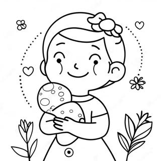 Cute Happy Mothers Day Nana Coloring Page 114554-50341