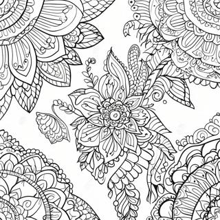 Floral Henna Tattoo Coloring Page 114582-50370