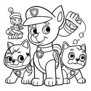 Ryder With His Paw Patrol Friends Coloring Page 114632-50402