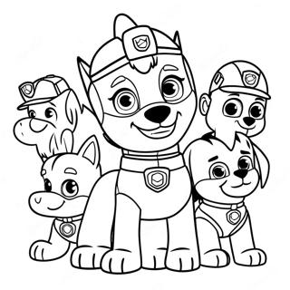 Ryder With His Paw Patrol Friends Coloring Page 114632-50403