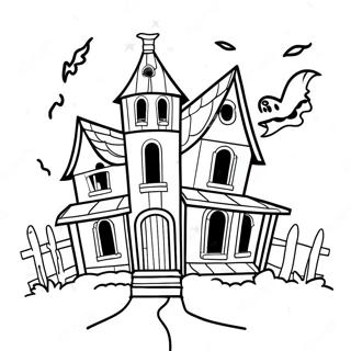 Haunted House With Scream Coloring Page 114712-50469