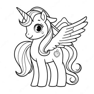 Celestia With Rainbow Background Coloring Page 114737-50489