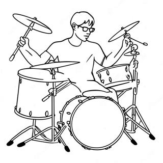 Drummer In Action Rock Band Coloring Page 114814-50545