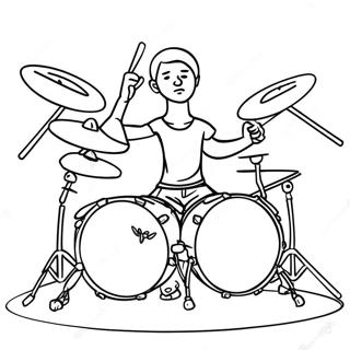 Drummer In Action Rock Band Coloring Page 114814-50548