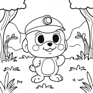 Cappy In A Colorful Landscape Coloring Page 114867-50590