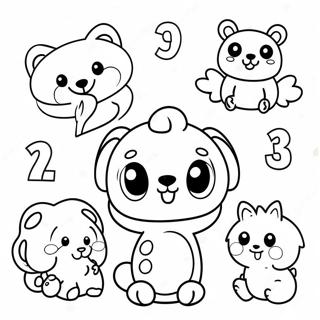 Cute Animal Numbers Coloring Page 114917-50624