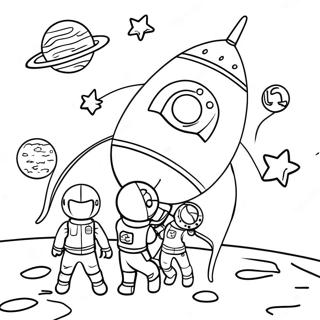 Rocket Ship With Astronauts Coloring Page 114945-50656