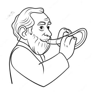 Yom Kippur Shofar Blowing Coloring Page 115022 50710