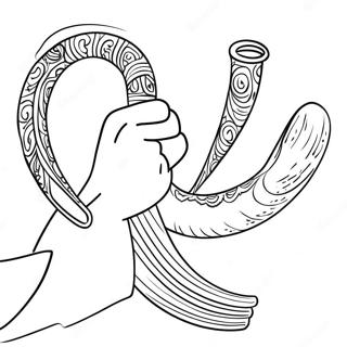 Yom Kippur Shofar Blowing Coloring Page 115022 50711