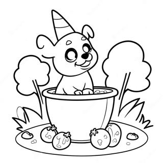Adventurous Puppycorn In A Fantasy Land Coloring Page 115073-50755