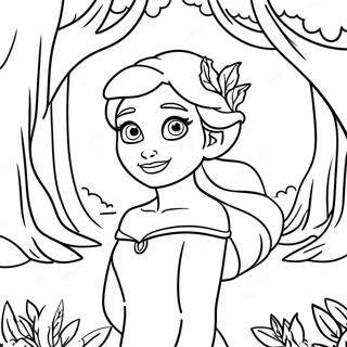 Elsa In Enchanted Forest Coloring Page 115122-50781