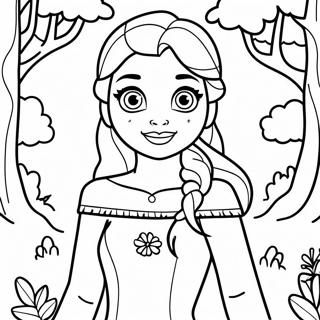 Elsa In Enchanted Forest Coloring Page 115122-50782