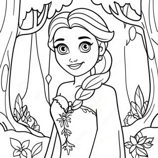 Elsa In Enchanted Forest Coloring Page 115122-50783