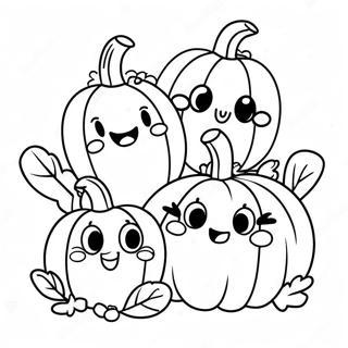 Adorable Pumpkin Family Coloring Page 115278-50902