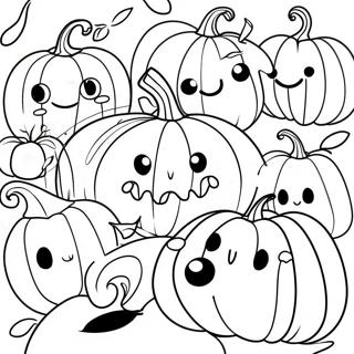 Smiling Pumpkin Faces Coloring Page 115279-50907