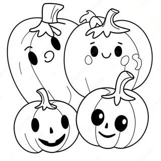 Smiling Pumpkin Faces Coloring Page 115279-50908