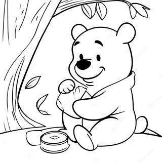 Winnie The Pooh Eating Honey Coloring Page 11529-1989