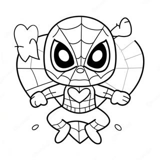 Cute Spiderman With Heart Coloring Page 115304-50922