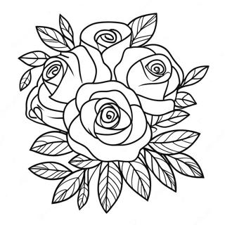Elegant Rose Bouquet Coloring Page 115331 50947