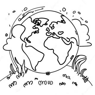 Colorful Earth Day Celebration Coloring Page 115433-51022