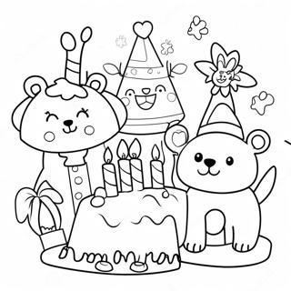 Birthday Party Animals Coloring Page 115589-51150