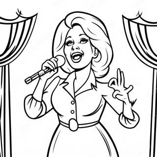 Dolly Parton Singing On Stage Coloring Page 115613-51163