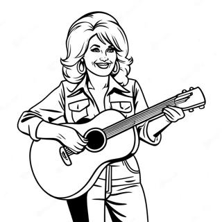 Dolly Parton With Guitar Coloring Page 115614-51165