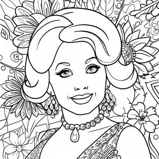 Dolly Parton In Sparkly Dress Coloring Page 115615-51171