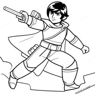 Ezra Bridger In Action Coloring Page 115689-51223