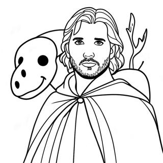 Jon Snow With Ghost Coloring Page 115742-51265