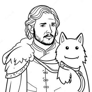 Jon Snow With Ghost Coloring Page 115742-51267