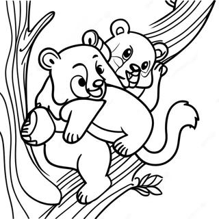 Cubs Climbing Trees Coloring Page 115796 51313