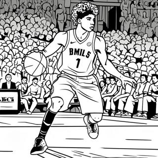 Lamelo Ball Dribbling Coloring Page | Coloring-Pages.com