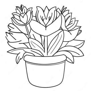 Flower Pot Coloring Pages