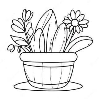 Flower Pot Coloring Page 115972-51438