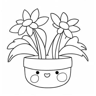Cute Flower Pot Coloring Page 115973-51441