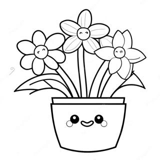 Cute Flower Pot Coloring Page 115973-51442