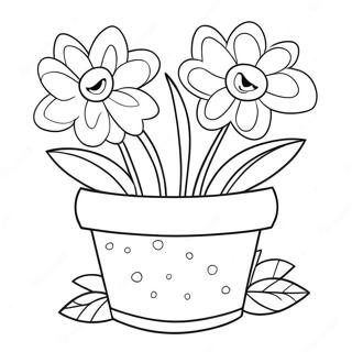 Cute Flower Pot Coloring Page 115973-51443