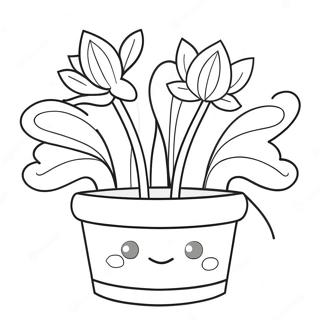 Cute Flower Pot Coloring Page 115973-51444