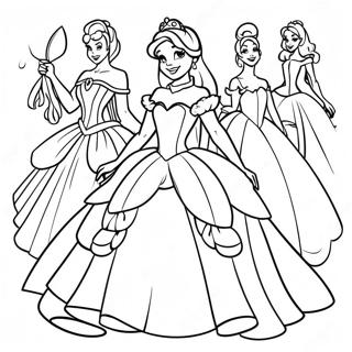 Elegant Disney Princess Coloring Page 115999-51461