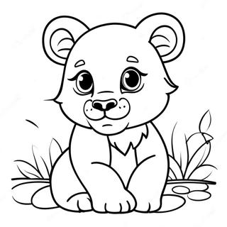 Adorable Baby Lion Cub Coloring Page 116052-51507