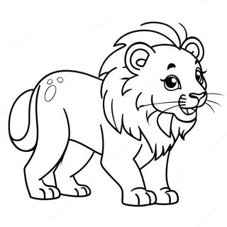 Fluffy Baby Lion Roaring Coloring Page 116054-51513