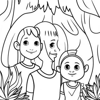 Na Vi Family In The Forest Coloring Page 116154-51581