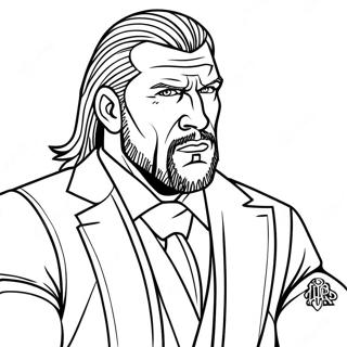 Triple H In The Ring Coloring Page 116235-51653