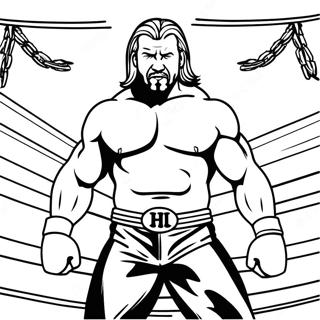 Triple H In The Ring Coloring Page 116235-51654