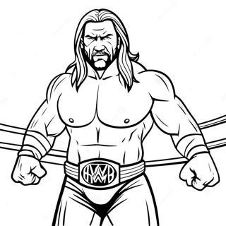 Triple H In The Ring Coloring Page 116235-51655