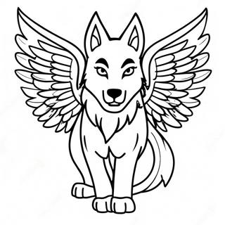 Wolf With Wings Coloring Pages