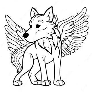 Wolf With Wings Coloring Page 116283-51678