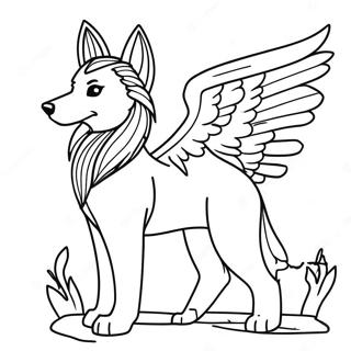 Wolf With Wings Coloring Page 116283-51679